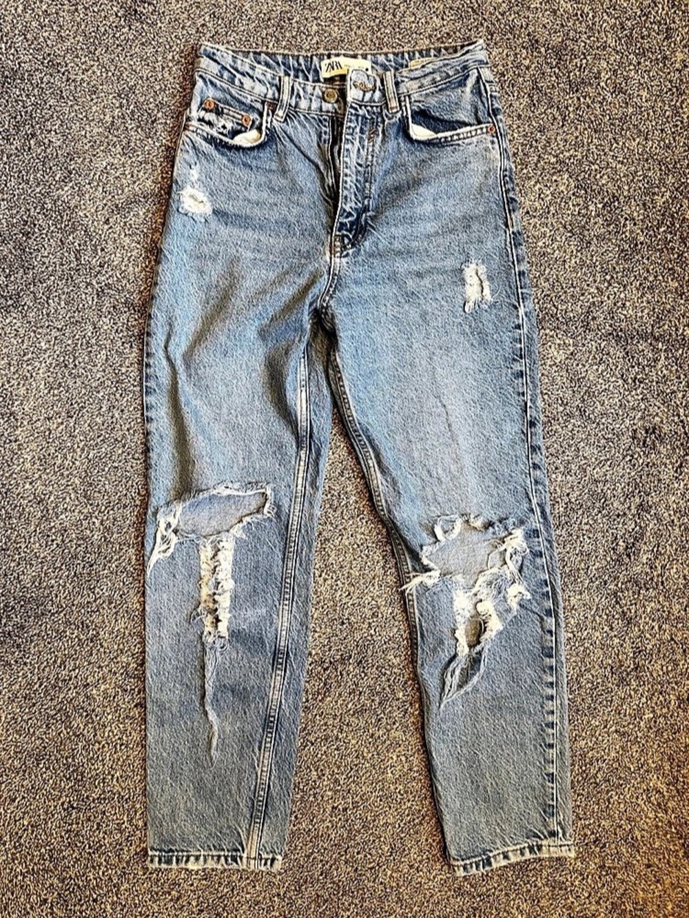 Zara The 90's Full Length Jeans Blue Size 2